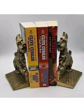 Vintage Heavy Shiny Brass Bookends Pair of Scottie Scotty Dogs 6 1/2 in Canada